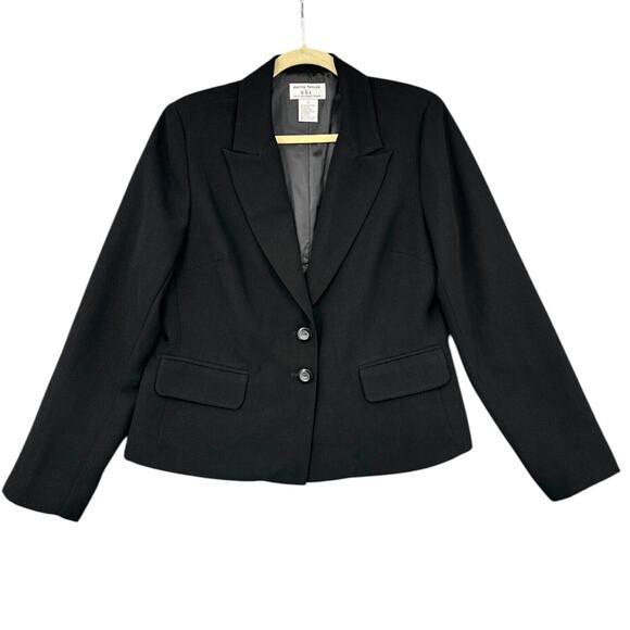 Justin Taylor For SUI Vintage Black Notched Lapel Blazer 2-Button Jacket Size 10 - Picture 1 of 6